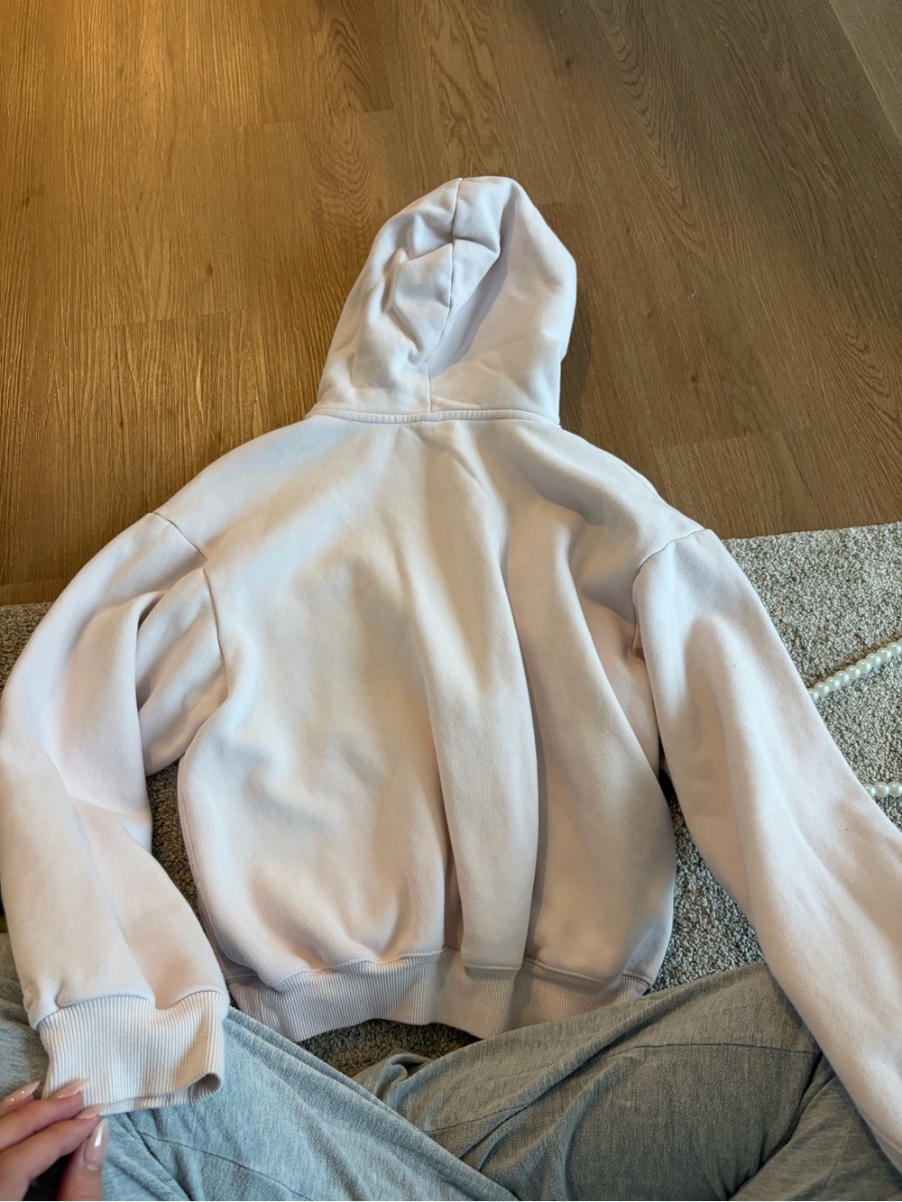 SKIMS Light Beige Hoodie Sweatshirt - Picture 2 of 4